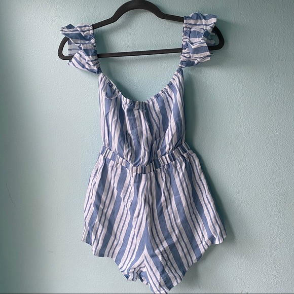 NWT Urban Outfitters Blue & White Romper Playsuit - Picture 3 of 9